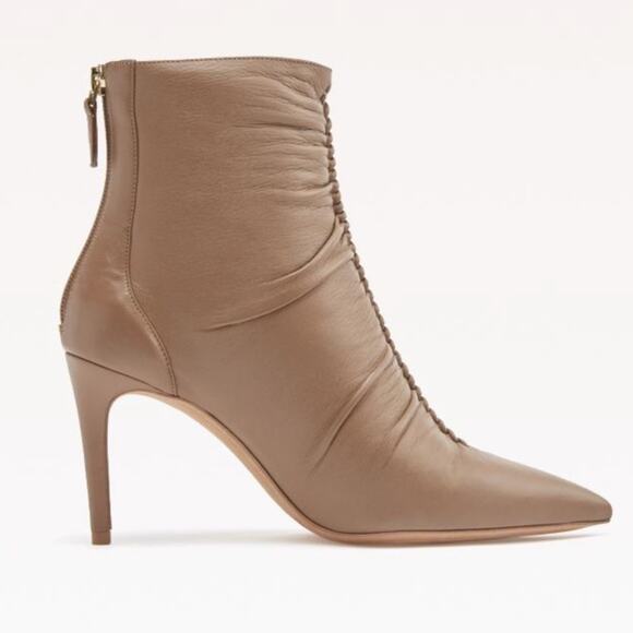 Alexandre Birman Women's Light Beige Leather Zip Up Susanna 85 Bootie sz 36/US 6 - Picture 1 of 13